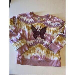 JENNA &‎ JESSIE Girls Kids Size 7 Shirt Top Sweater Long Sleeve Sequin Butterfly
